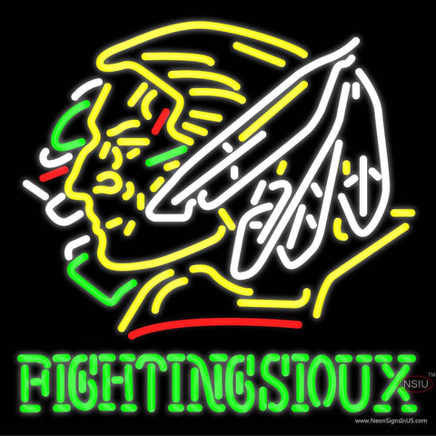 Custom Fighting Sioux Real Neon Glass Tube Neon Sign 