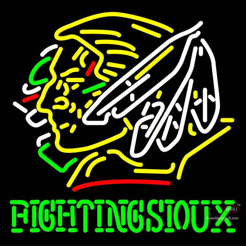 Custom Fighting Sioux Neon Sign  