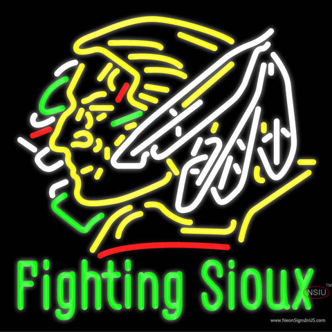 Custom Fighting Sioux Real Neon Glass Tube Neon Sign 