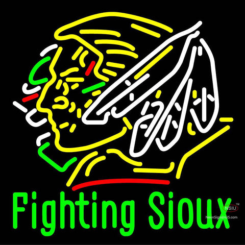 Custom Fighting Sioux Neon Sign  
