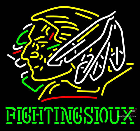 Custom Fighting Sioux Neon Sign  
