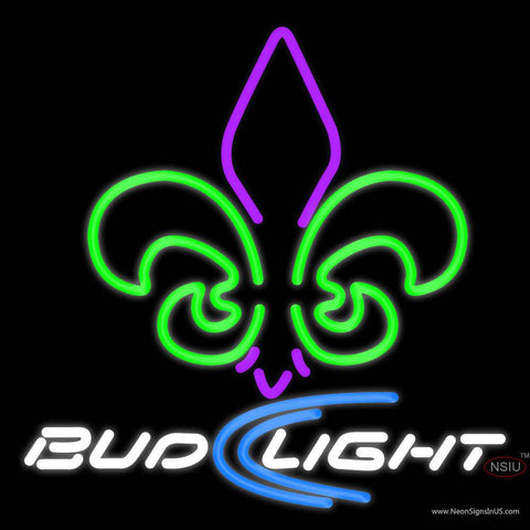 Custom Fleur De Lis Bud Light Real Neon Glass Tube Neon Sign 