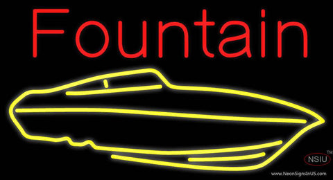 Custom Fountain Boat Logo Real Neon Glass Tube Neon Sign 