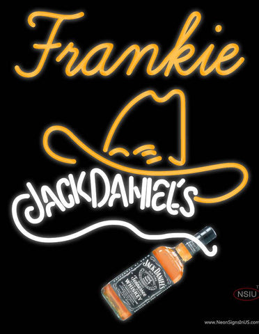 Custom Frankie Rare Jack Daniels Whiskey Cowboy Hat Real Neon Glass Tube Neon Sign 