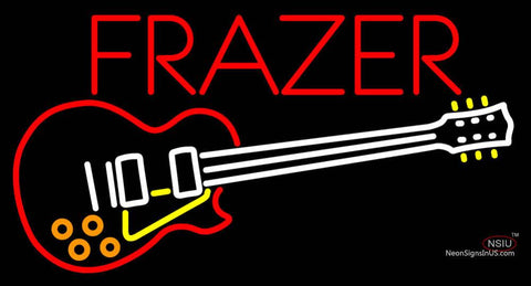 Custom Frazer With Guitar Logo Neon Sign  
