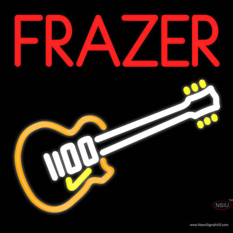 Custom Frazer With Guitar Logo Real Neon Glass Tube Neon Sign 
