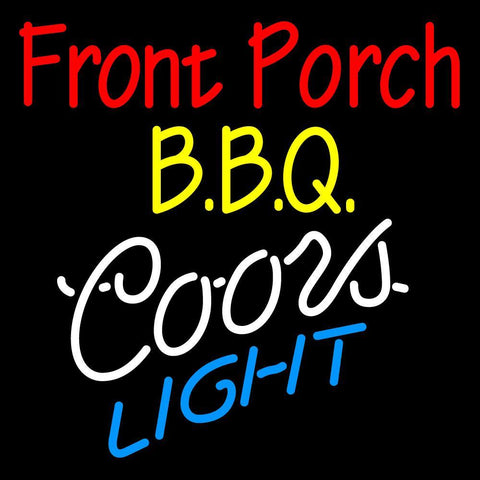 Custom Front Porch Bbq Coors Light Neon Sign  