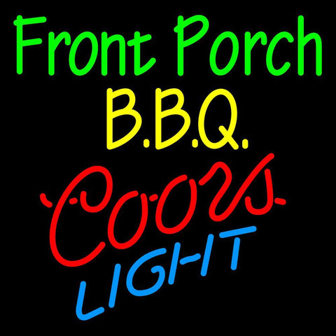 Custom Front Porch Bbq Coors Light Neon Sign  