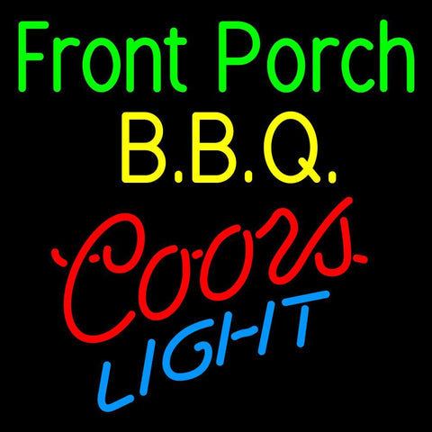 Custom Front Porch Bbq Coors Light Neon Sign  