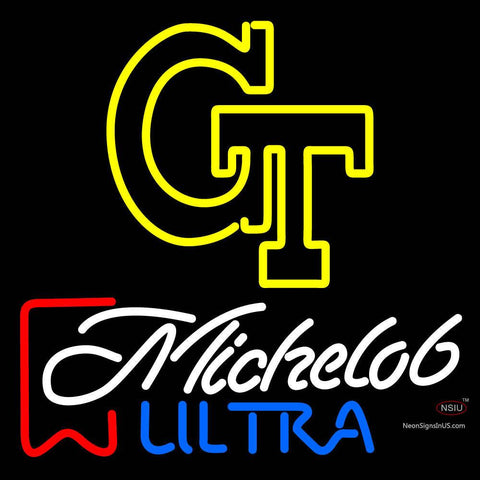 Custom Georgia Tech Michelob Ultra Neon Sign  
