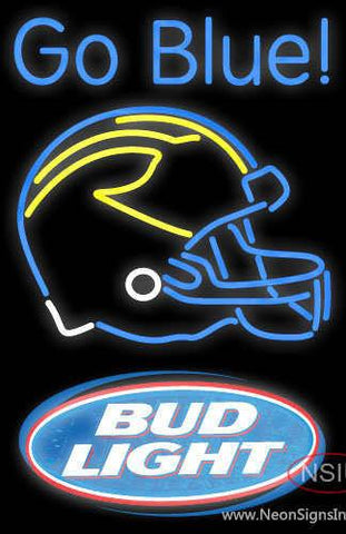 Custom Go Blues Michigan Wolverines Helmet 7 Pres Logo Real Neon Glass Tube Neon Sign 