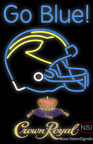 Custom Go Blues Michigan Wolverines Helmet 7 Pres Logo Real Neon Glass Tube Neon Sign 