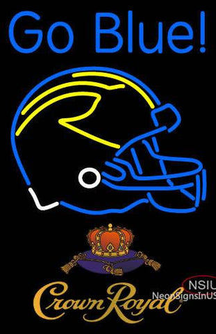 Custom Go Blues Michigan Wolverines Helmet 7 Pres Logo Neon Sign  
