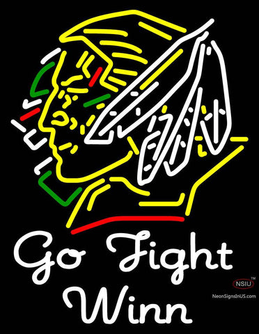 Custom Go Fight Winn With Fighting Sioux Head Neon Sign  