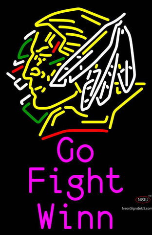 Custom Go Fight Winn With Fighting Sioux Head Neon Sign  