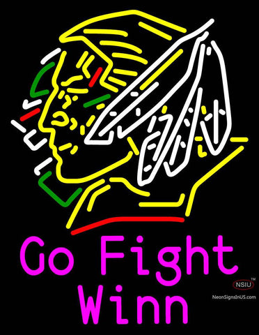 Custom Go Fight Winn With Fighting Sioux Head Neon Sign  