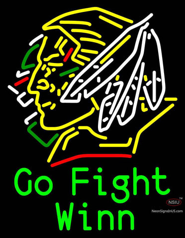 Custom Go Fight Winn With Fighting Sioux Head Neon Sign  