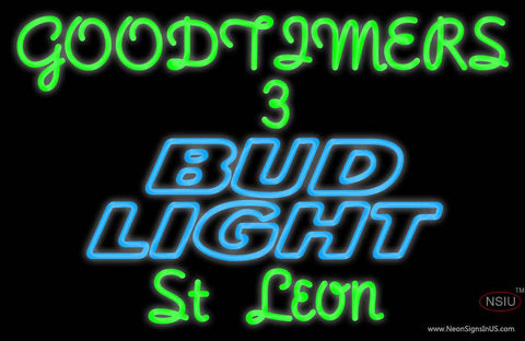 Custom Goodtimers  Bud Light St Leon Real Neon Glass Tube Neon Sign 