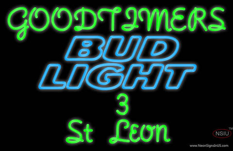 Custom Goodtimers  Bud Light St Leon Real Neon Glass Tube Neon Sign 