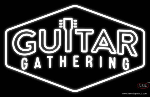 Custom Guitar Gathering Logo Real Neon Glass Tube Neon Sign 