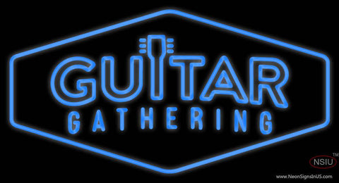 Custom Guitar Gathering Logo Real Neon Glass Tube Neon Sign 