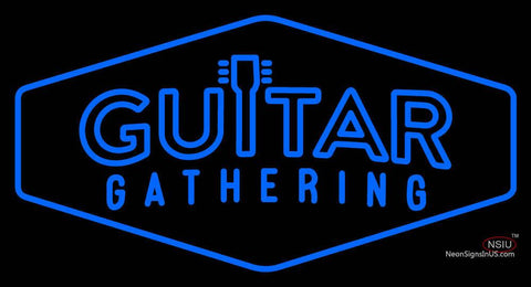 Custom Guitar Gathering Logo Neon Sign  