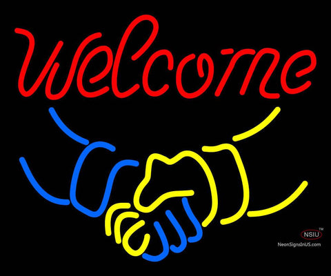 Custom Handshakes Welcome Neon Sign  