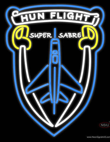 Custom Hun Flight Super Sabre Real Neon Glass Tube Neon Sign 