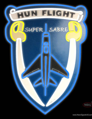 Custom Hun Flight Super Sabre Real Neon Glass Tube Neon Sign 
