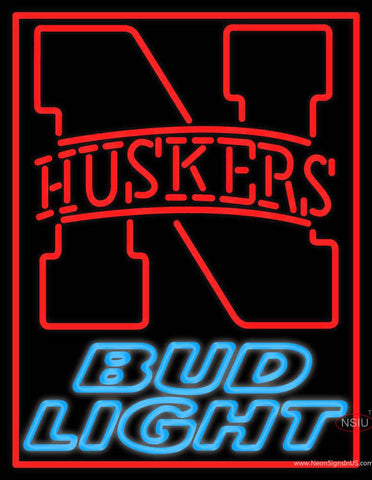Custom Huskers Bud Light Logo Real Neon Glass Tube Neon Sign 