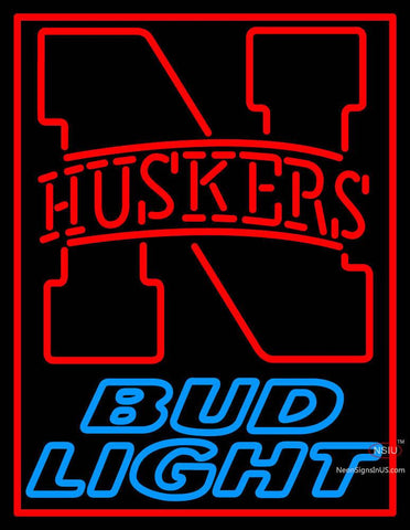 Custom Huskers Bud Light Logo Neon Sign  
