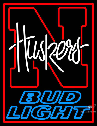 Custom Huskers Bud Light Logo Neon Sign  
