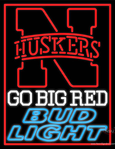 Custom Huskers Bud Light Logo Real Neon Glass Tube Neon Sign 