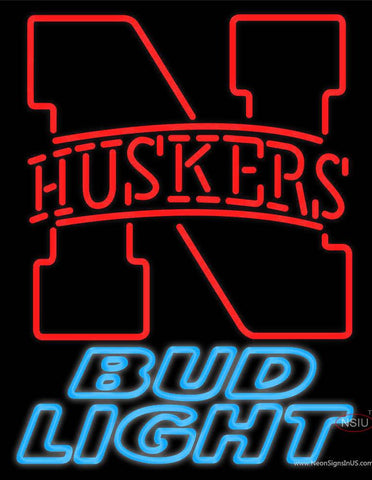 Custom Huskers Bud Light Logo Real Neon Glass Tube Neon Sign 
