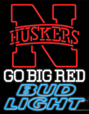 Custom Huskers Bud Light Logo Real Neon Glass Tube Neon Sign 