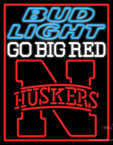 Custom Huskers Bud Light Logo Real Neon Glass Tube Neon Sign 