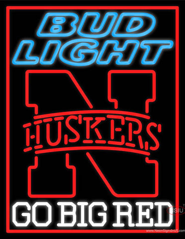 Custom Huskers Bud Light Logo Real Neon Glass Tube Neon Sign 7 