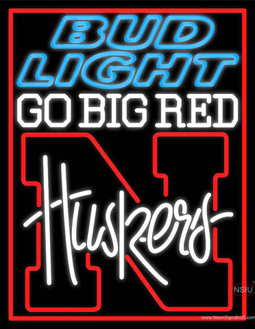 Custom Huskers Bud Light Logo Real Neon Glass Tube Neon Sign 