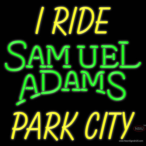 Custom I Ride Samuel Adams Park City Real Neon Glass Tube Neon Sign 