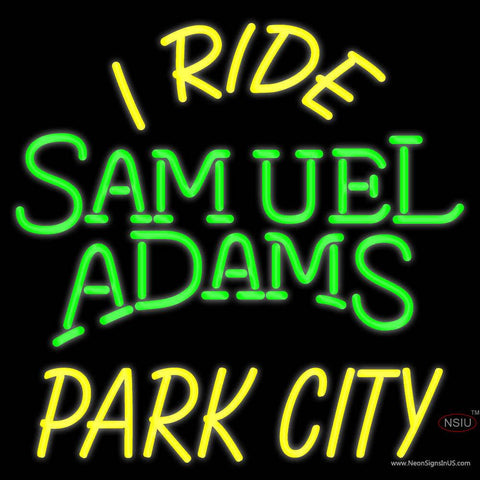 Custom I Ride Samuel Adams Park City Real Neon Glass Tube Neon Sign 
