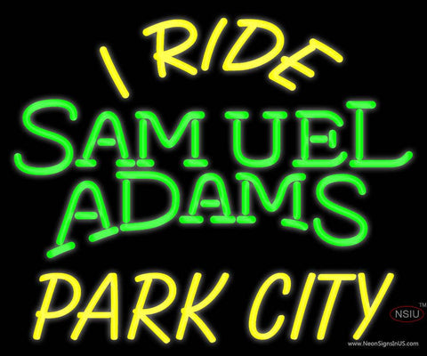 Custom I Ride Samuel Adams Park City Real Neon Glass Tube Neon Sign 