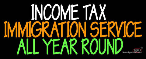 Custom Income Tax All Year Round Neon Sign  