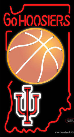 Custom Indiana Hoosiers Basket Ball Real Neon Glass Tube Neon Sign 