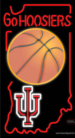 Custom Indiana Hoosiers Basket Ball Real Neon Glass Tube Neon Sign 