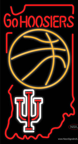 Custom Indiana Hoosiers Basket Ball Real Neon Glass Tube Neon Sign 