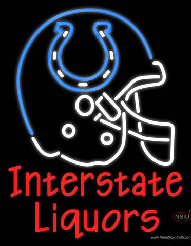 Custom Interstate Liquors Real Neon Glass Tube Neon Sign 