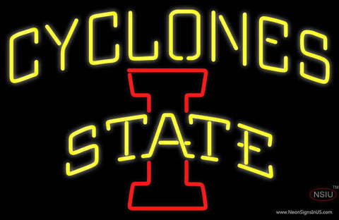 Custom Iowa State Cyclones Logo Real Neon Glass Tube Neon Sign 