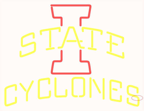 Custom Iowa State Cyclones Logo Real Neon Glass Tube Neon Sign 