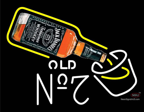 Custom Jack Daniel Old No 7 Bottle Neon Sign  