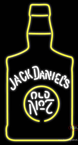 Custom Jack Daniel Old No 7 Bottle Real Neon Glass Tube Neon Sign 